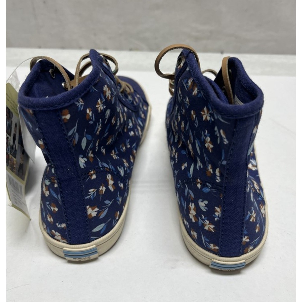 TOMS Floral Print High-Top Sneakers Blue‎ Size 7 Ortholite New - Picture 6 of 8